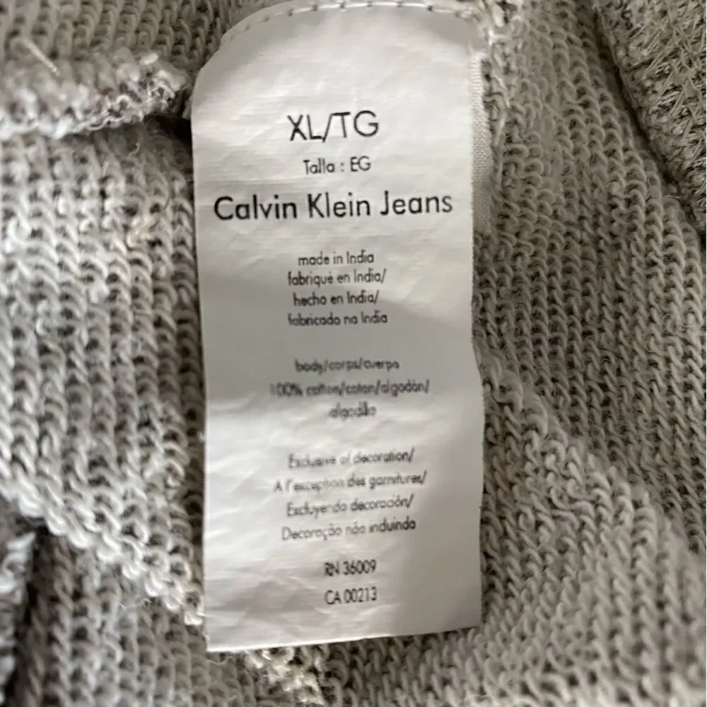 Calvin Klein Mens Pullover Sweater Striped Cotton SZ XL